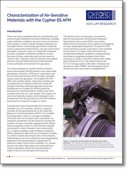 用Cypher ES AFM表征空气敏感材料(PDF)