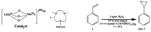 锰催化剂催化碳酸水中苯乙烯与H2O2氧化的研究