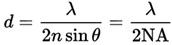 众所周知的阿贝方程告诉我们横向(XY)分辨率的极限
