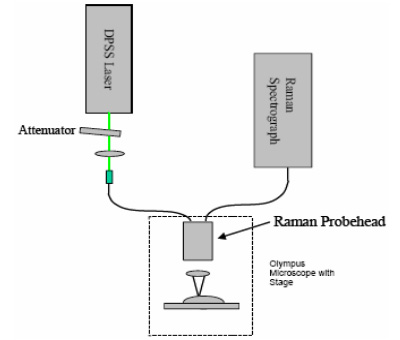 设置用于近红外光谱的原理图拉曼实验使用紧凑的中阶梯光栅的设计和或技术