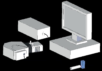 实验装置的示意图显示了拉曼探针提供励磁电源的样本,收集拉曼信号和交付摄谱仪